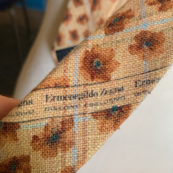 ERMENEGILDO ZEGNA FLORAL WOVEN SILK NECKTIE - Picture 9 of 13